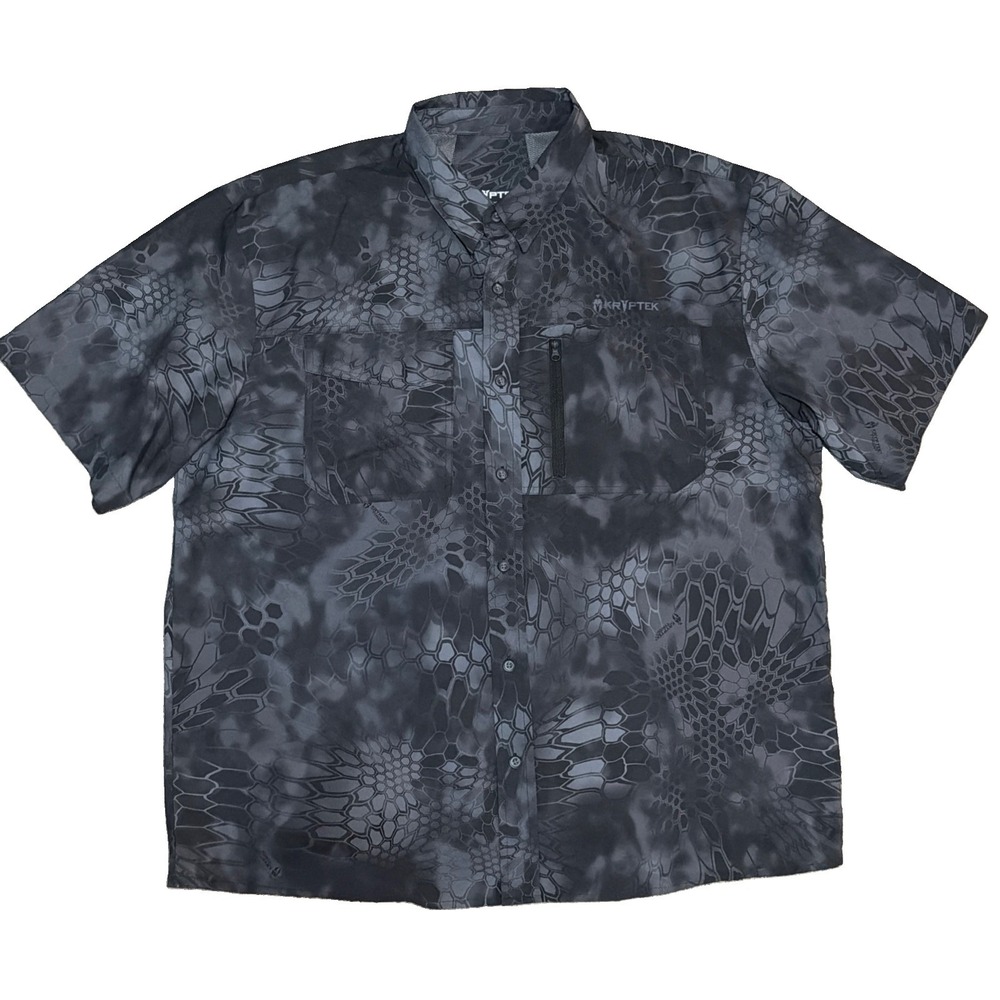 Kryptek Men's 2XL Adventure 3 Short Sleeve Performance Shirt Typhon Camo